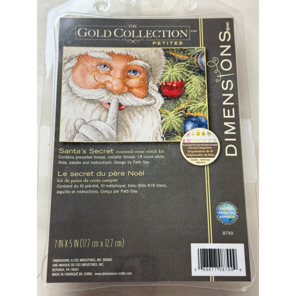 Dimensions Santa's Secret Counted Cross Stitch Kit Gold Collection Petites 8799